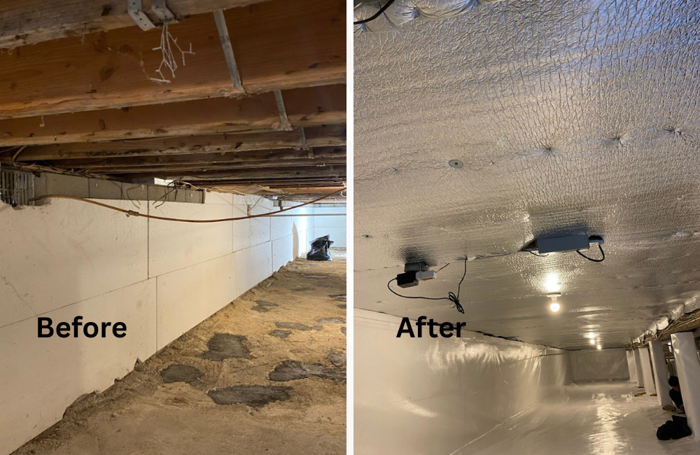 Top 11 Benefits of Crawl Space Encapsulation - A Before and After Picture of a Crawl Space Encapsulation Project by Zavza Seal 