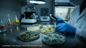 World's Most Dangerous Mold Types: A Scientist at a Lab Looking at Mold Specimens