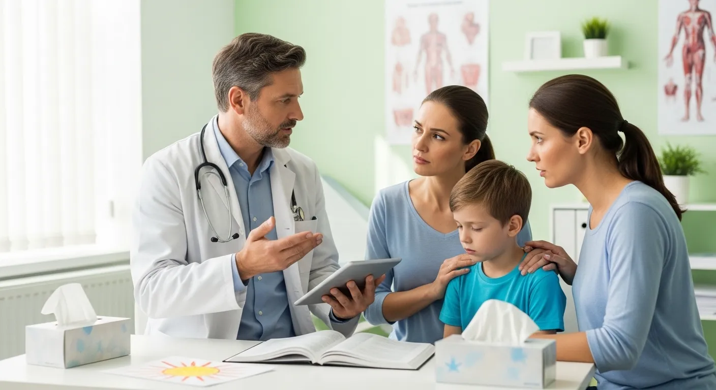 Aspergillus and Health Risks - A Doctor Talking to a Mother About Her Child's Illness