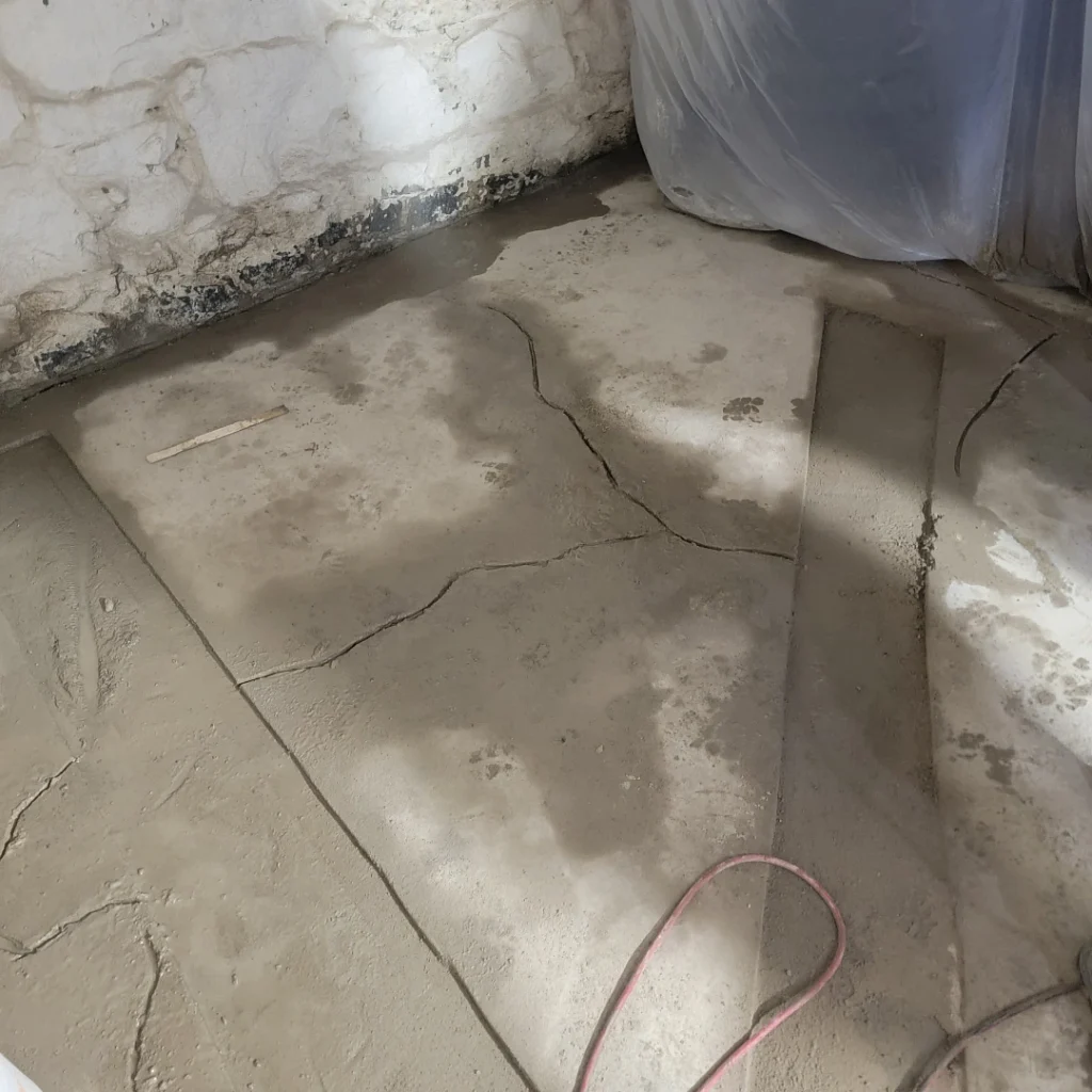 Cove Joint Leak in Basement - A Damp Cove Joint in a Basement