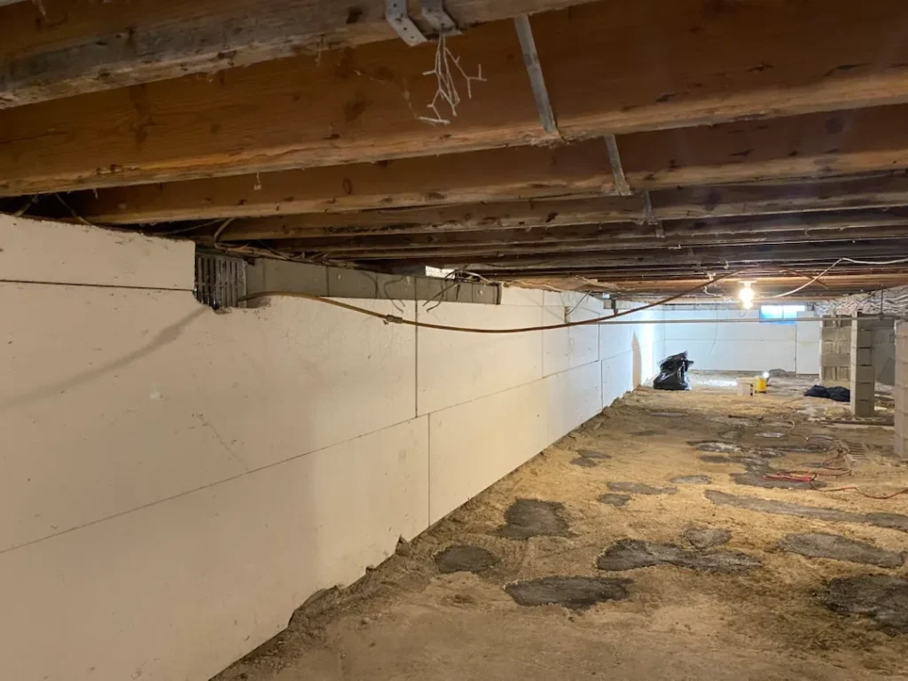 Benefits of Crawl Space Encapsulation - A Picture of Foam Board Insulation Installed in a Crawl Space