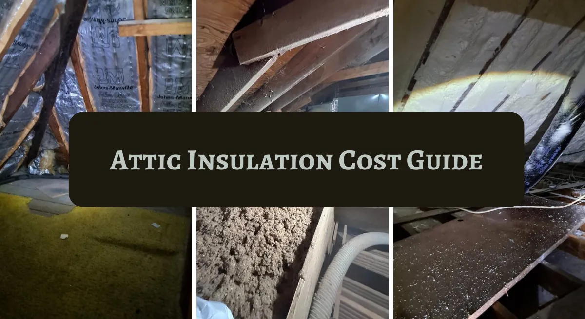 Attic Insulation Cost - A Three Part Collage of Different Insulation Types