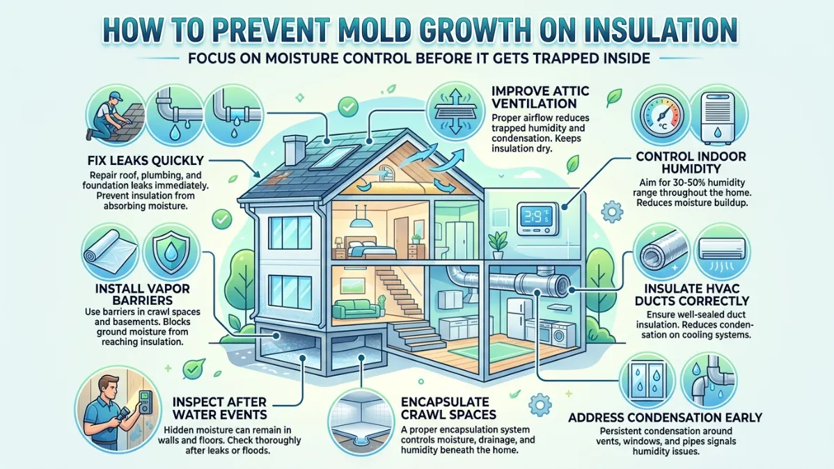 Can Mold Grow on Insulation? An Infographic on How to Prevent Mold on Insulation