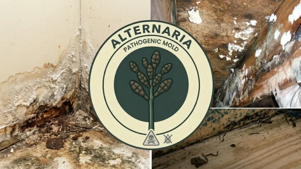 Mold Identification - Images of Alternaria Mold Behind an Alternaria Icon