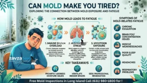 Can Mold Make You Tired? A Colorful Infographic with the Blog Title on It and a Summary of the Page