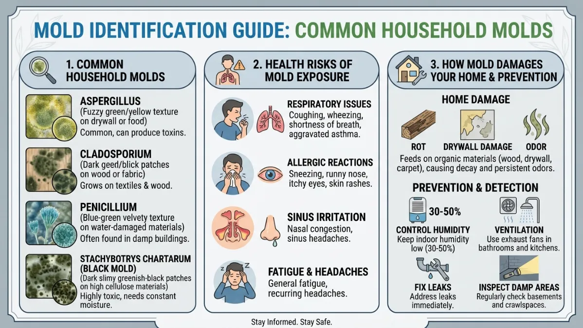 Mold Identification - An Infographic Containing Everything We Cover in This Blog