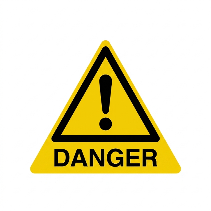 Bowing Basement Walls: A Yellow Danger Icon