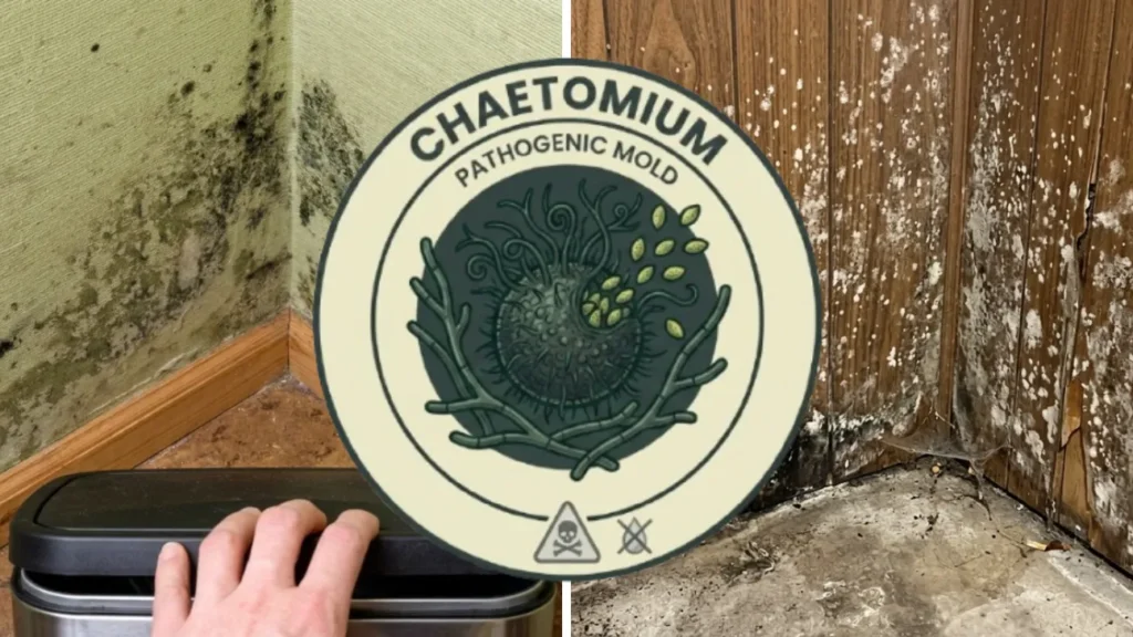 Mold Identification - Pictures of Chaetomium Mold Behind a Chaetomium Icon