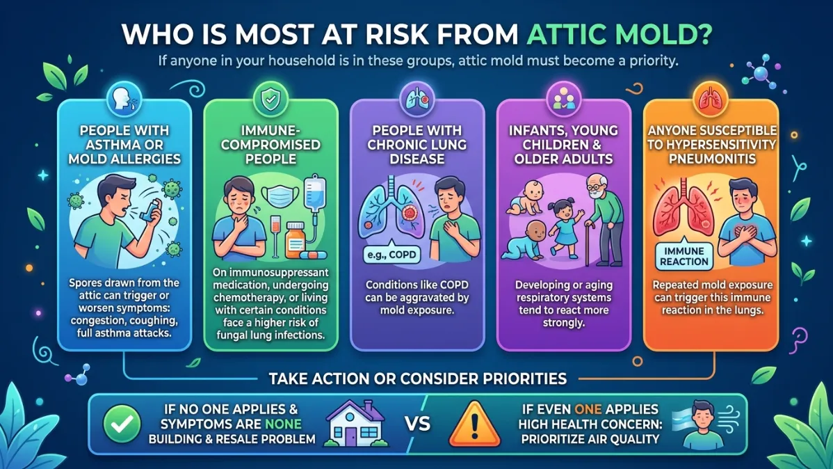 Is Attic Mold Dangerous? A Colorful Infographic Showing the People Who Suffer Most from Mold-Related Illness