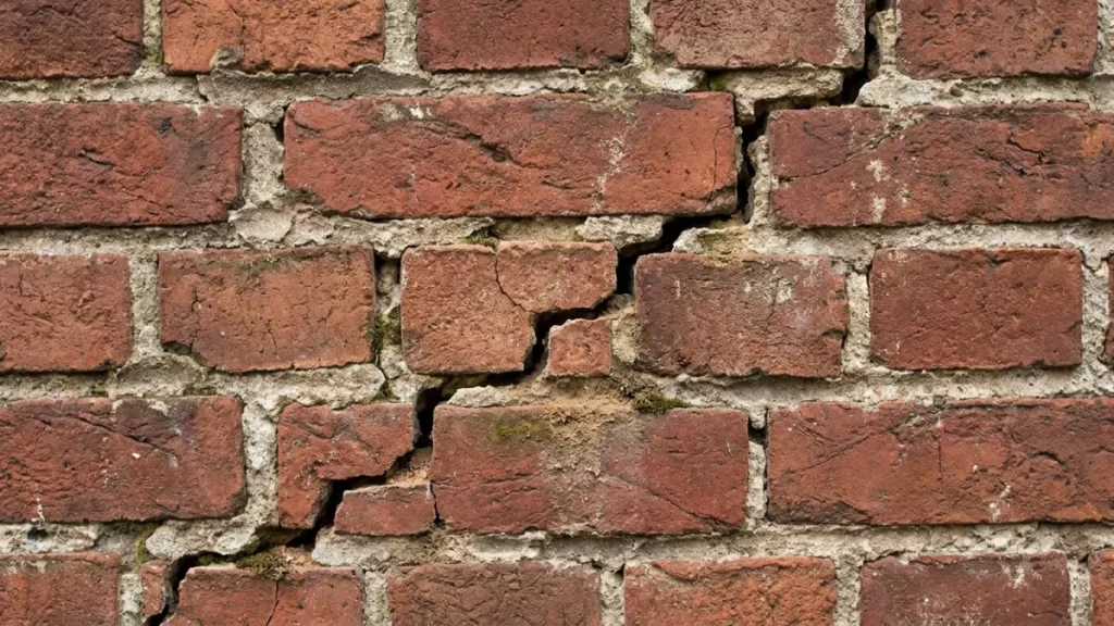 Foundation Crack Types - A Stairstep Crack on a Brick Wall