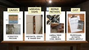 Foundation Crack Types - A Featured Image with the Types of Foundation Cracks Accounted for.