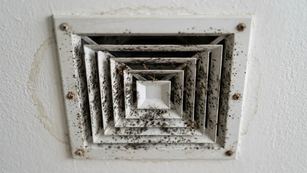 Black Mold in AC Unit Symptoms - An AC Vent with Mold on it
