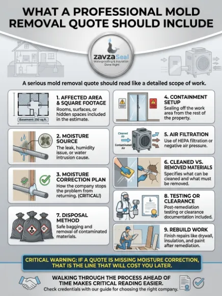 Mold Removal Cost - An Infographic Showing What to Expect on a Mold Inspection