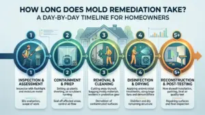 How Long Does Mold Remediation Take? A Colorful Infographic About the Topic