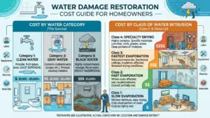 Water Damage Restoration Cost - A Colorful Infographic About Mold Inspection Cost