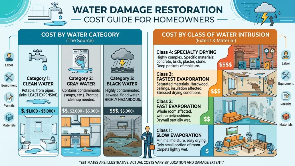 Water Damage Restoration Cost - A Colorful Infographic About Mold Inspection Cost